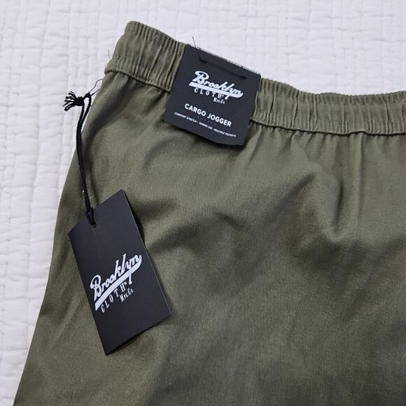 Brooklyn Cloth Cargo Jogger Men's XL (36x32) Army Green Drawstring NWT Stretch - Picture 15 of 16